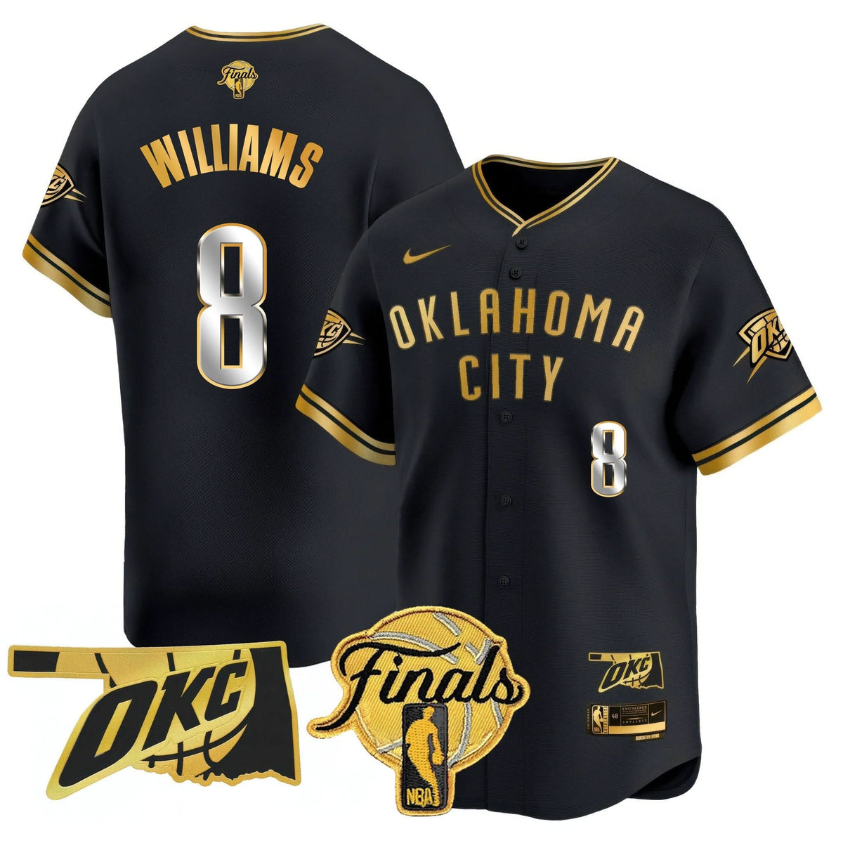 Oklahoma City Thunder Baseball Jersey - Final Patch - Stitched