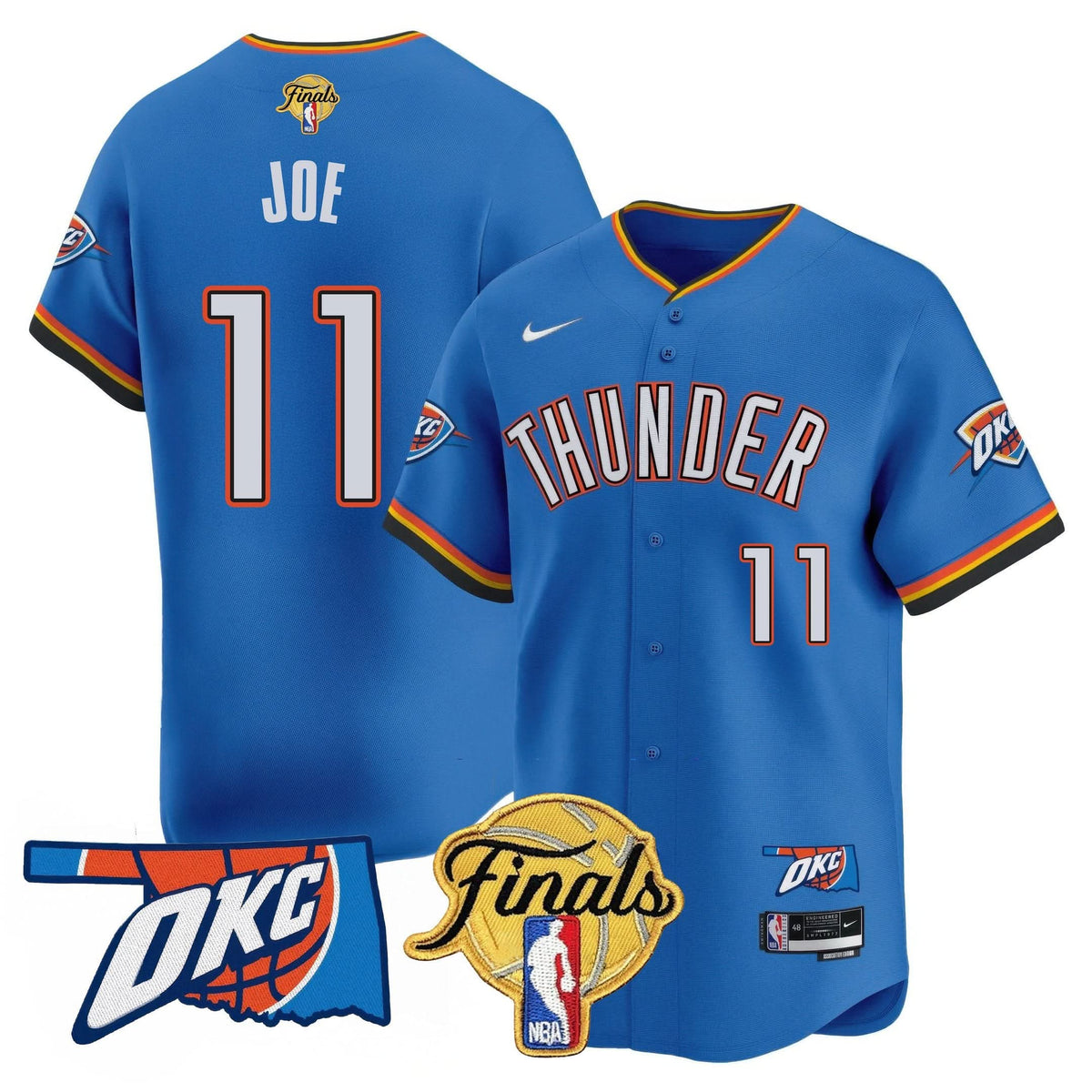 Oklahoma City Thunder Baseball Jersey - Final Patch - Stitched