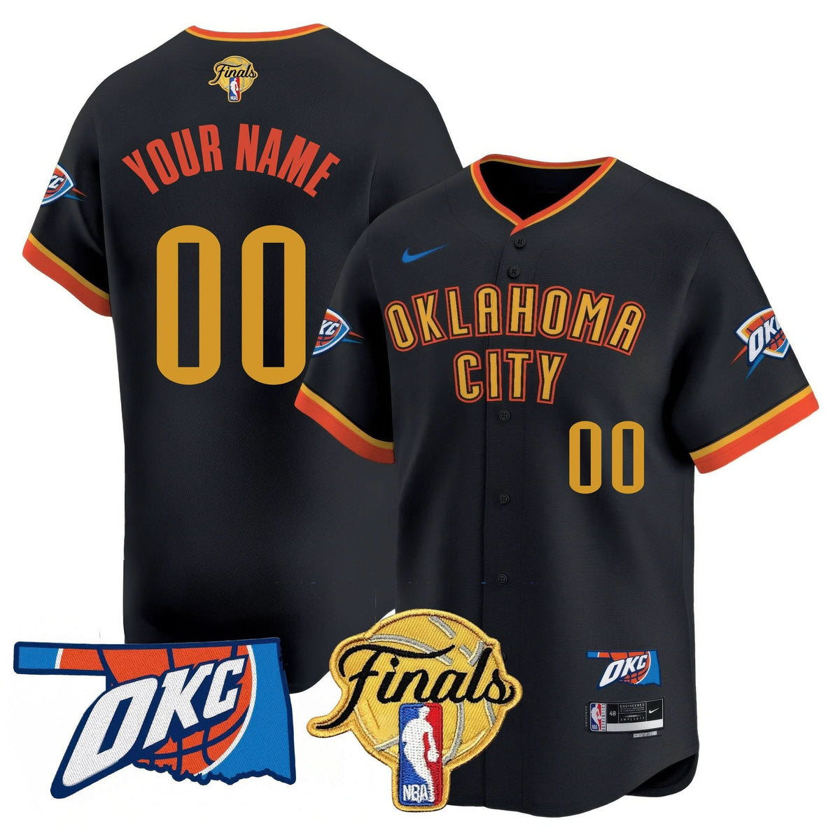 Oklahoma City Thunder Baseball Custom Jersey - Final Patch - Stitched
