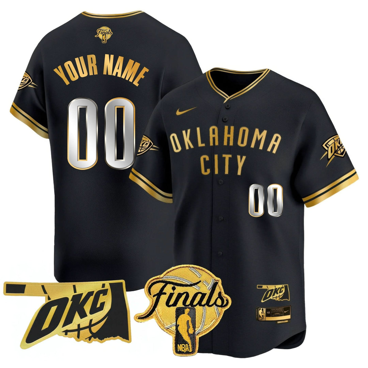 Oklahoma City Thunder Baseball Custom Jersey - Final Patch - Stitched