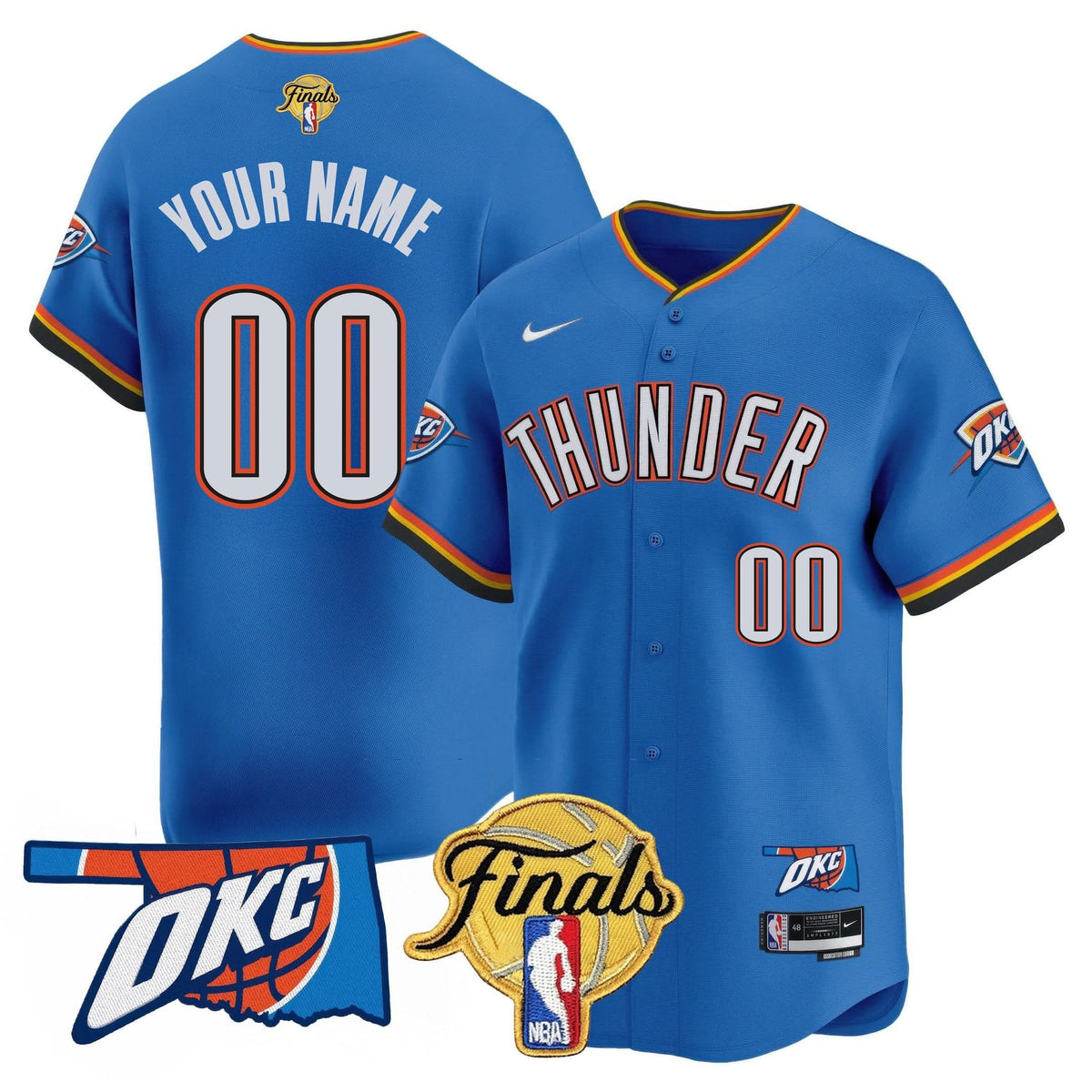 Oklahoma City Thunder Baseball Custom Jersey - Final Patch - Stitched