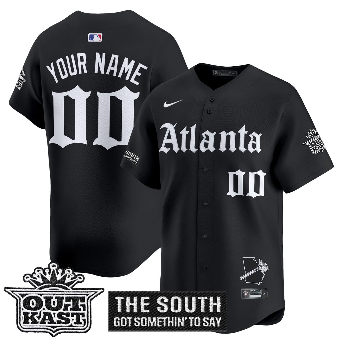 Atlanta Braves 'Gothic South x Outkast Edition' Vapor Premier Limited Custom Jersey - Stitched
