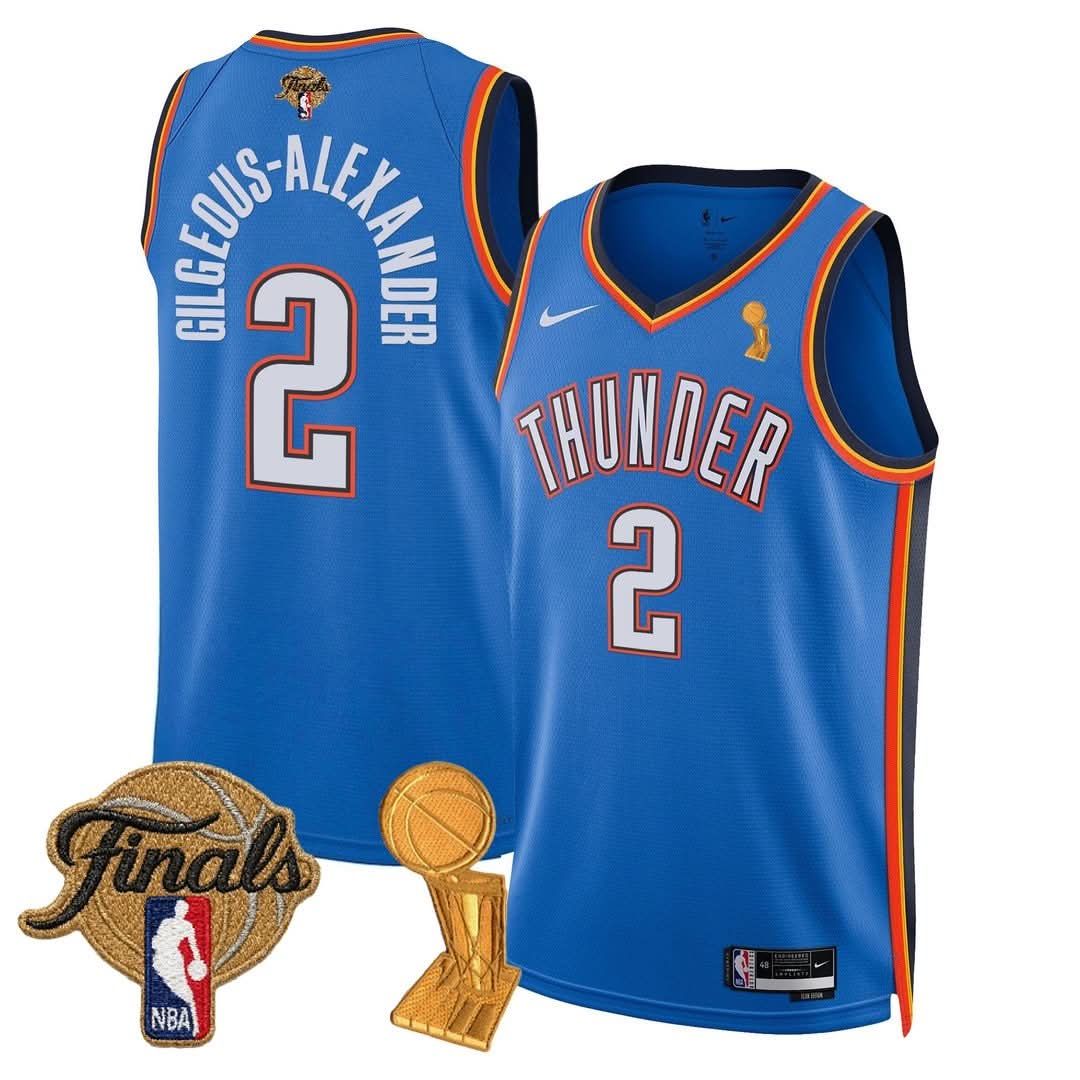 Oklahoma City Thunder Thunder 24/25 Jersey - Trophy + Final Patch -  Stitched