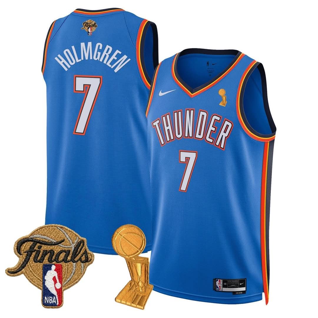 Oklahoma City Thunder Thunder 24/25 Jersey - Trophy + Final Patch -  Stitched