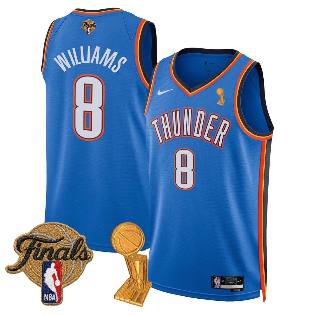 Oklahoma City Thunder Thunder 24/25 Jersey - Trophy + Final Patch -  Stitched