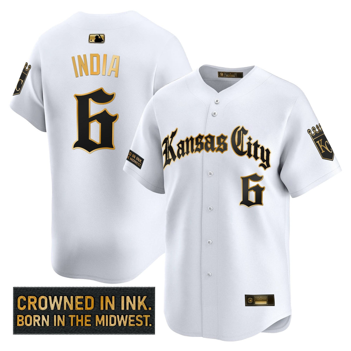 Kansas City Royals 'Gothic Crown Edition' Gold Vapor Premier Limited Jersey - Stitched-Cuztomshoes