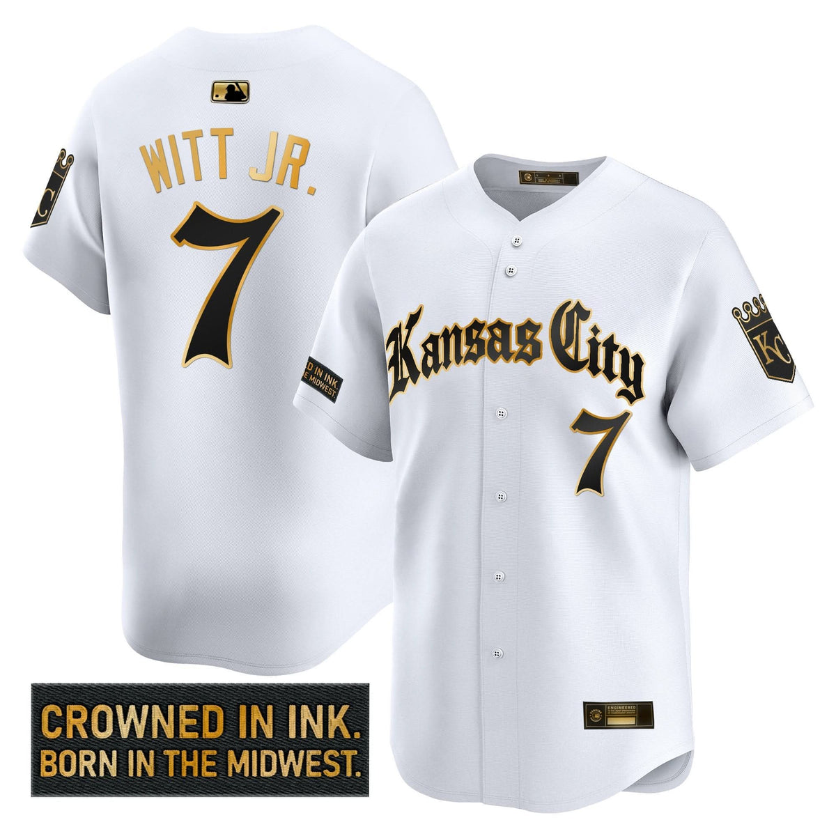 Kansas City Royals 'Gothic Crown Edition' Gold Vapor Premier Limited Jersey - Stitched-Cuztomshoes