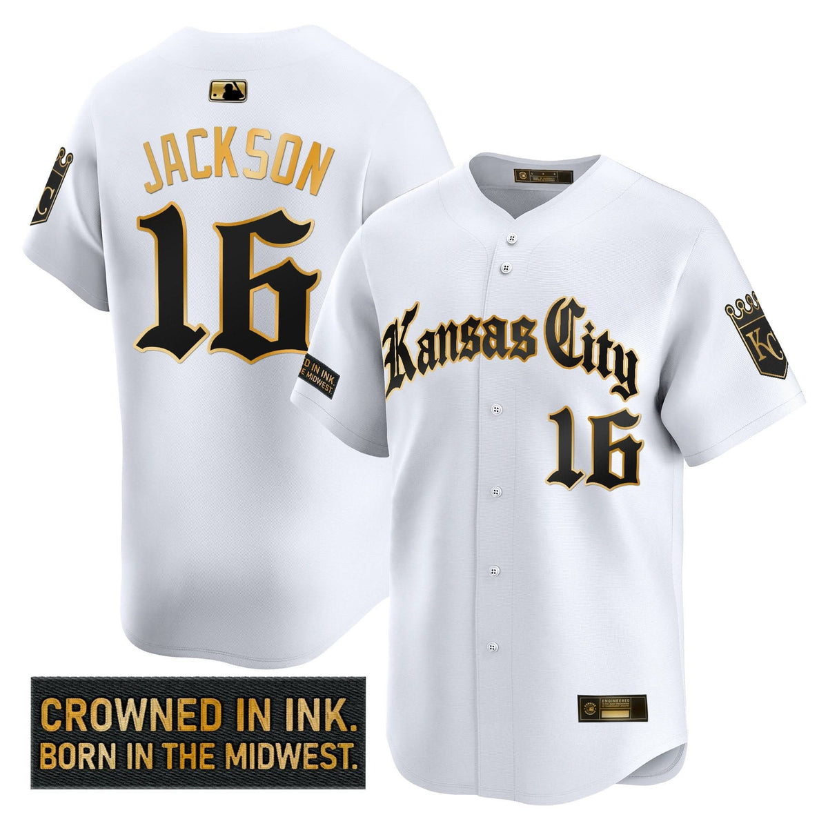 Kansas City Royals 'Gothic Crown Edition' Gold Vapor Premier Limited Jersey - Stitched-Cuztomshoes