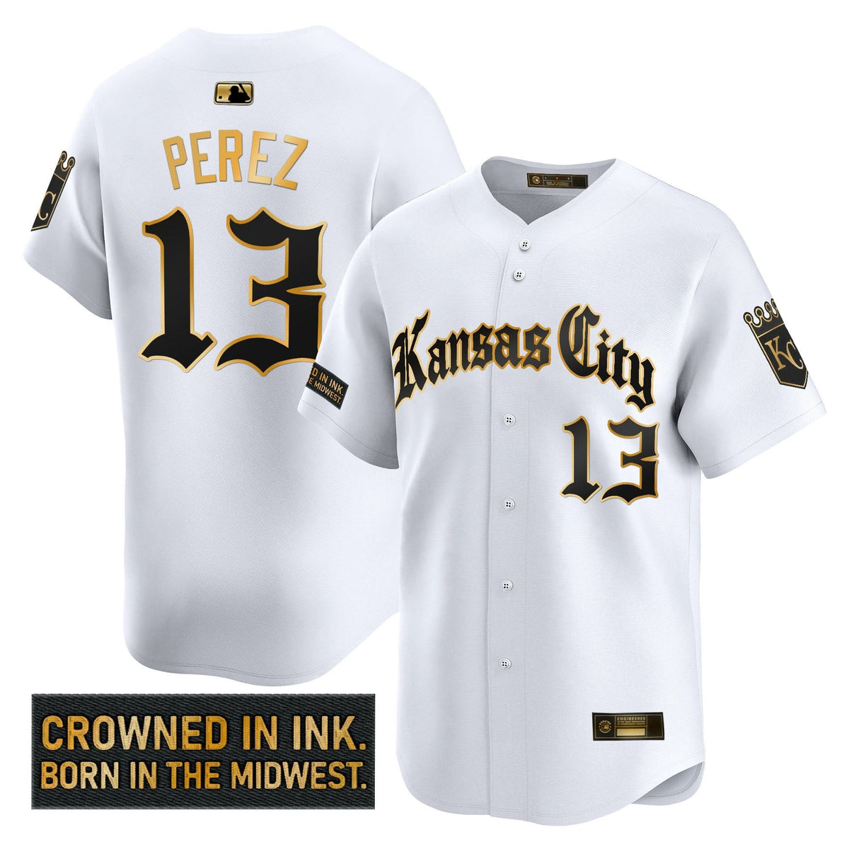 Kansas City Royals 'Gothic Crown Edition' Gold Vapor Premier Limited Jersey - Stitched-Cuztomshoes