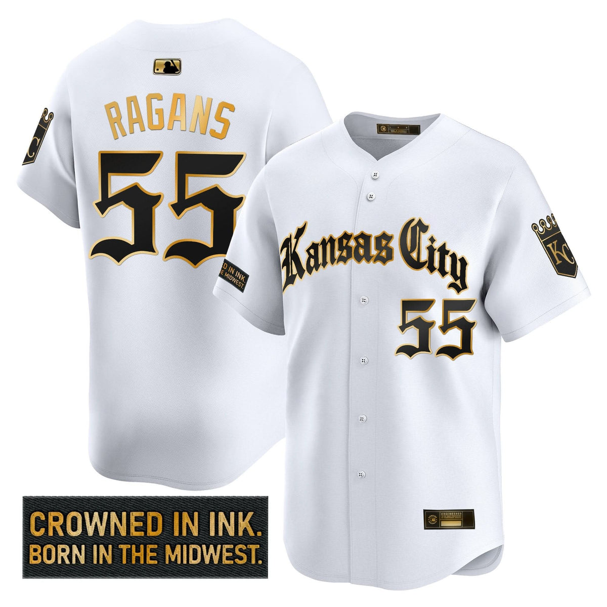 Kansas City Royals 'Gothic Crown Edition' Gold Vapor Premier Limited Jersey - Stitched-Cuztomshoes