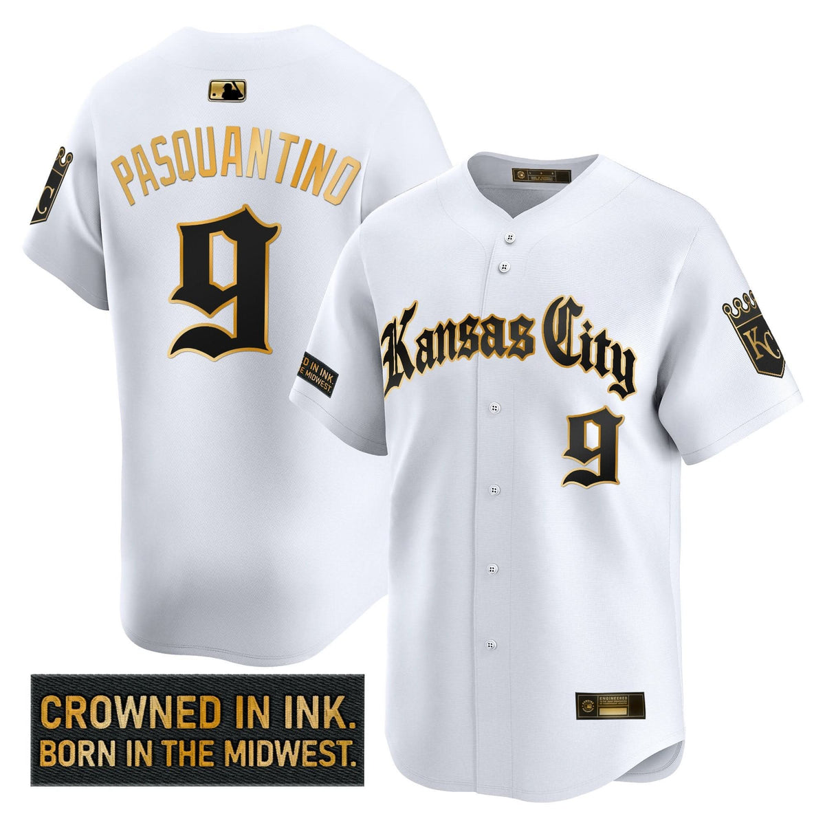 Kansas City Royals 'Gothic Crown Edition' Gold Vapor Premier Limited Jersey - Stitched-Cuztomshoes