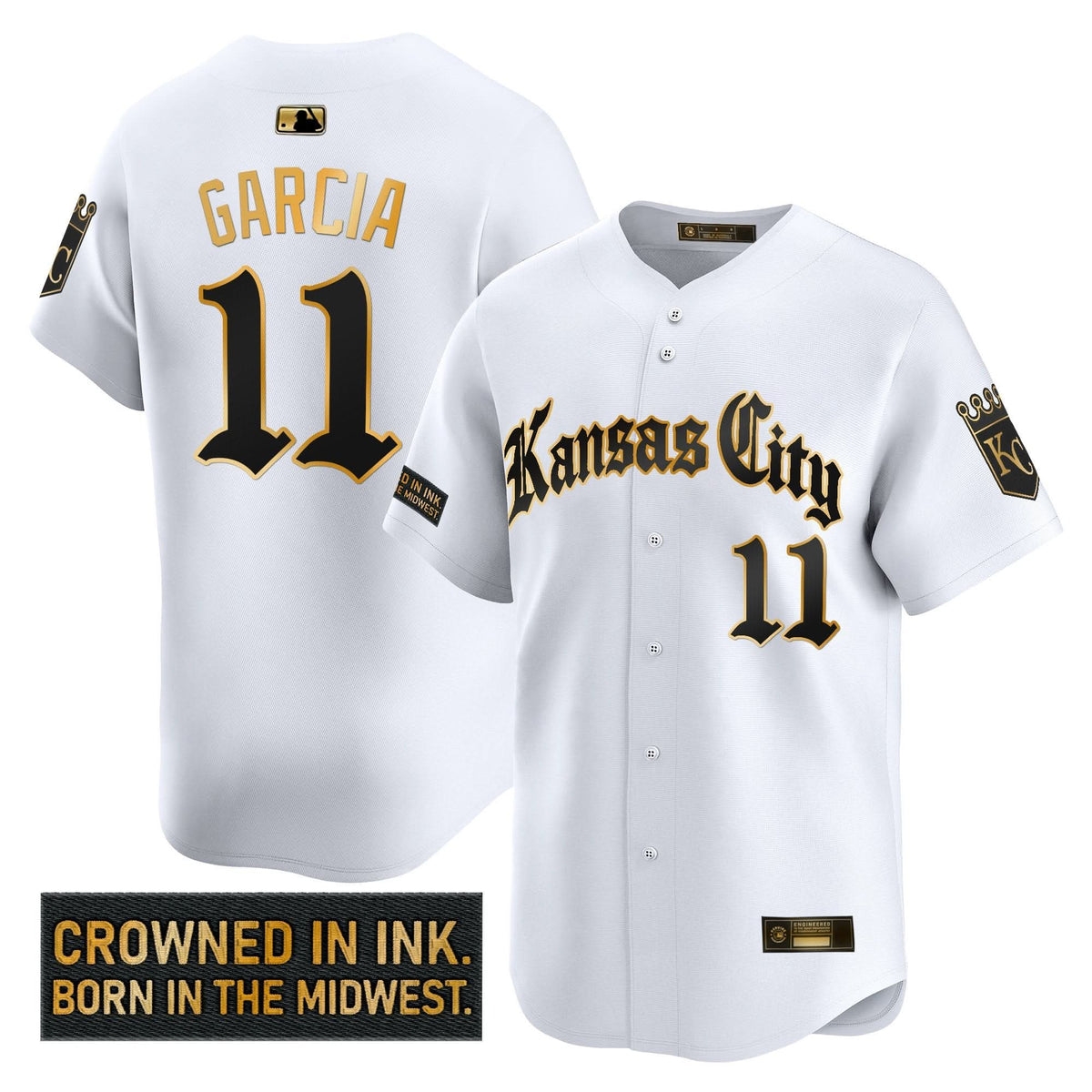 Kansas City Royals 'Gothic Crown Edition' Gold Vapor Premier Limited Jersey - Stitched-Cuztomshoes