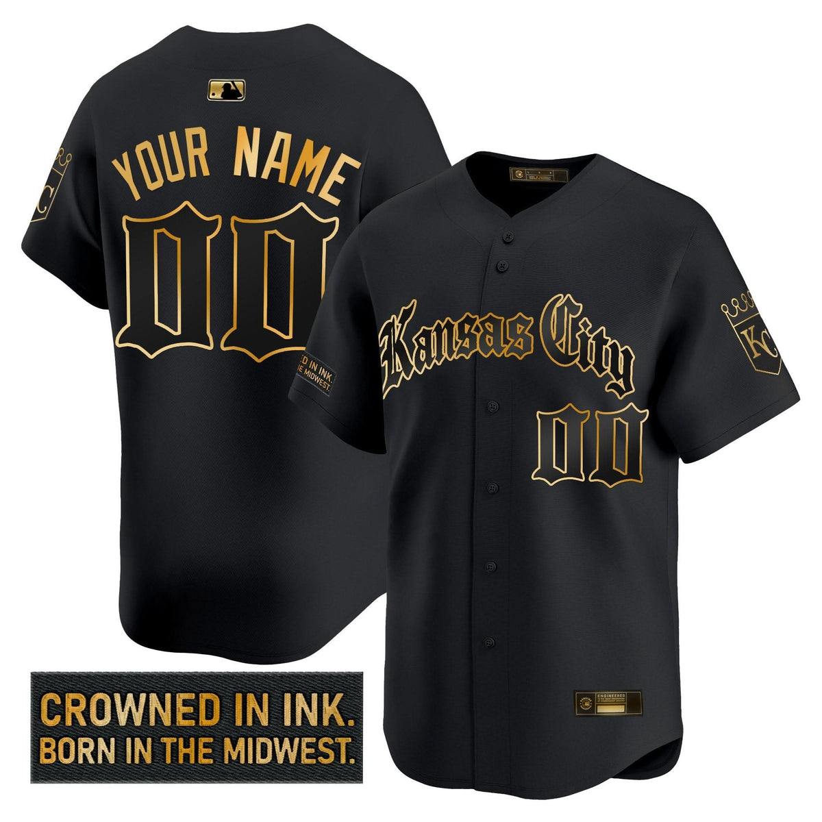 Kansas City Royals 'Gothic Crown Edition' Gold Vapor Premier Limited Custom Jersey - Stitched-Cuztomshoes