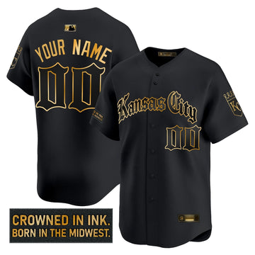 Kansas City Royals 'Gothic Crown Edition' Gold Vapor Premier Limited Custom Jersey - Stitched-Cuztomshoes