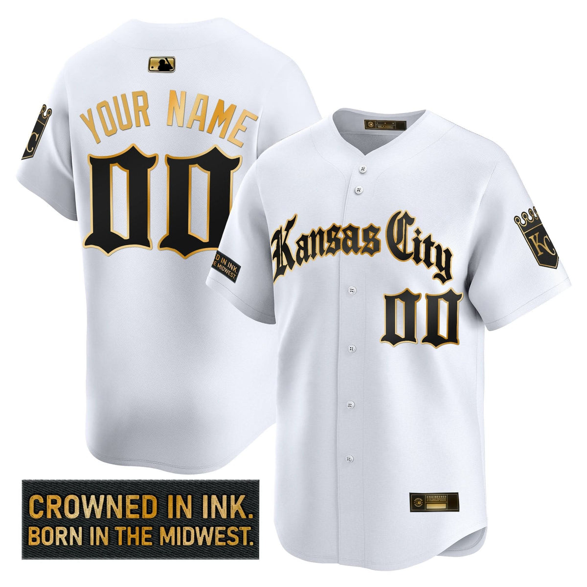 Kansas City Royals 'Gothic Crown Edition' Gold Vapor Premier Limited Custom Jersey - Stitched-Cuztomshoes