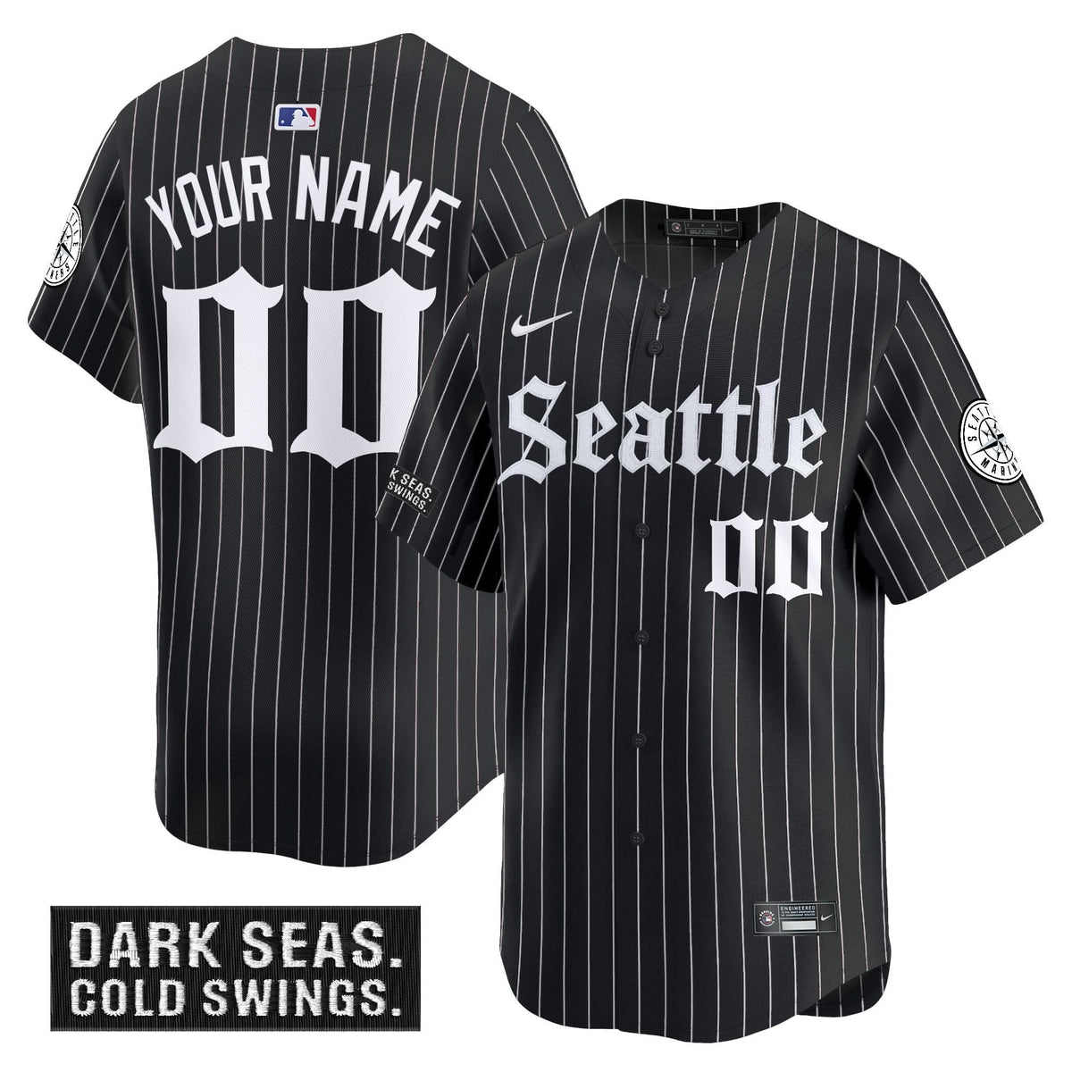 Seattle Mariners 'Deep Sea Gothic Edition' Vapor Premier Limited Custom Jersey - Stitched