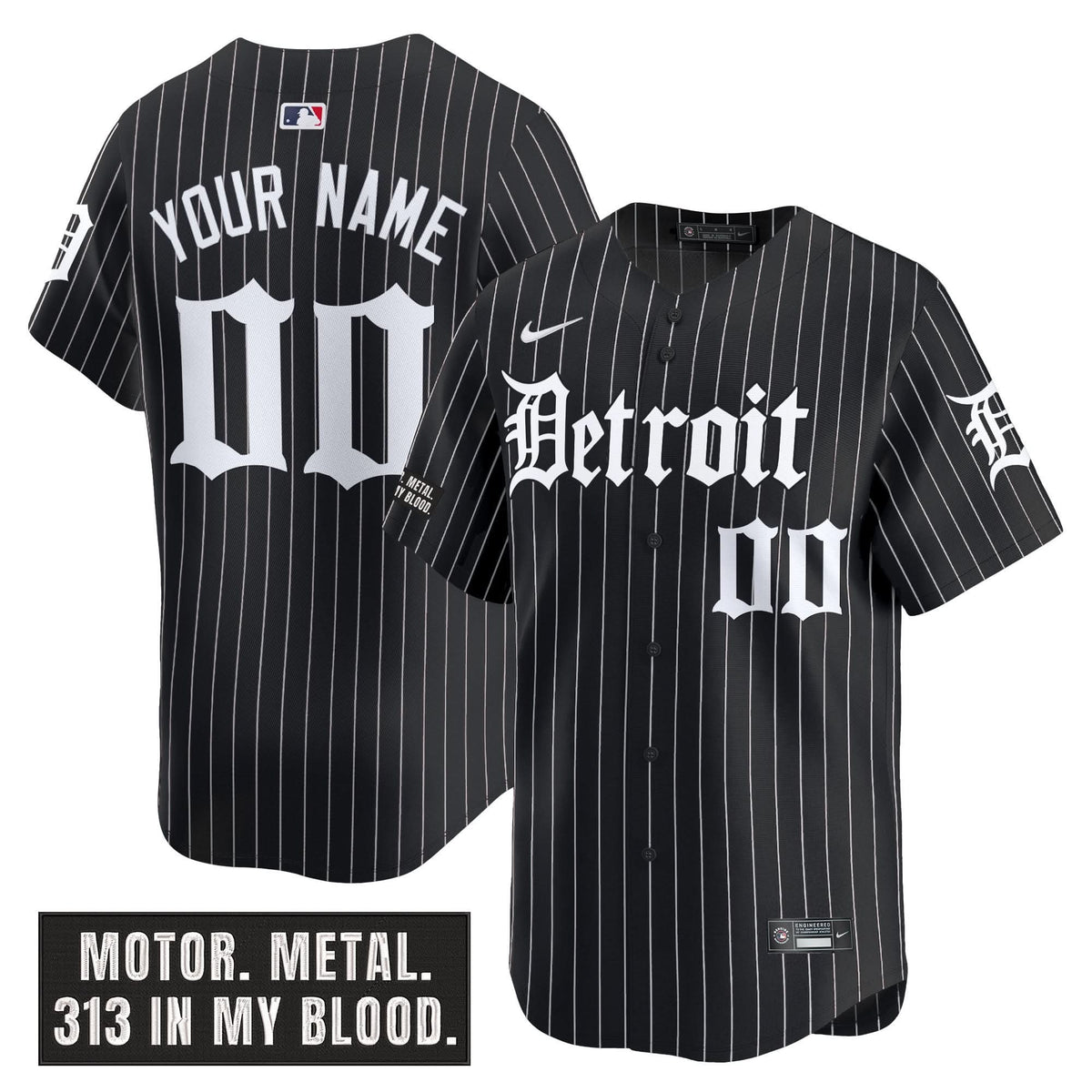 Detroit Tigers 'Motor Gothic Edition' Vapor Premier Limited Custom Jersey - Stitched