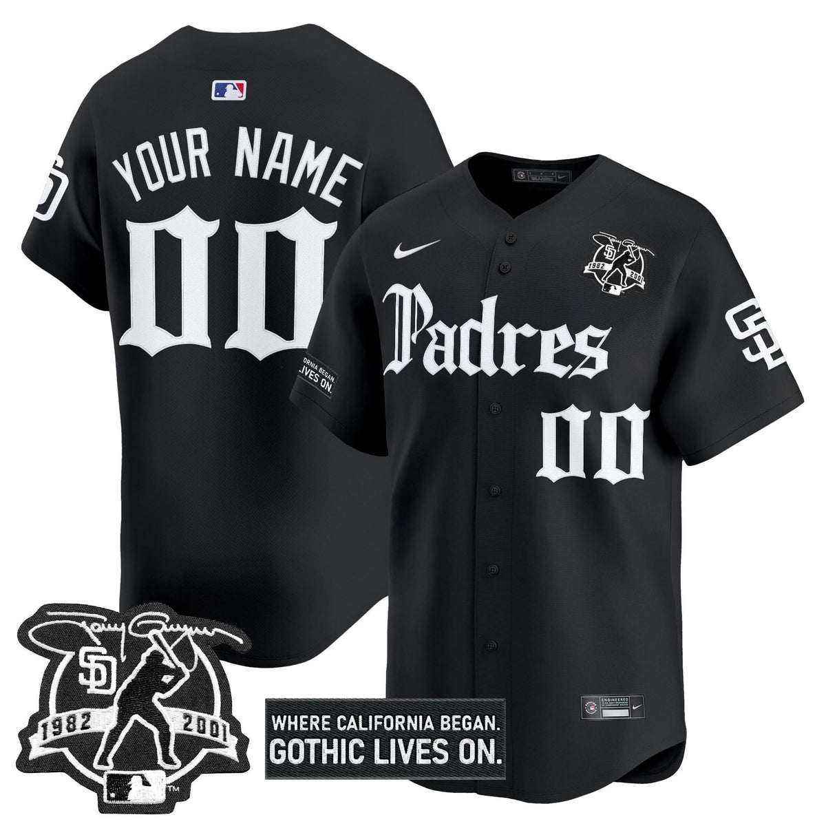 San Diego Padres 'Gothic Edition' Vapor Premier Limited Custom Jersey V2 - Stitched