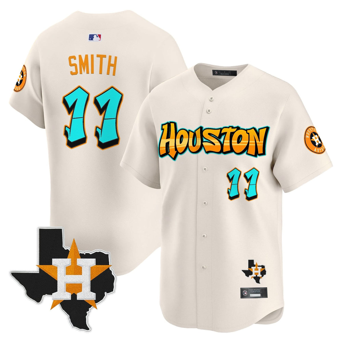 Houston Astros 'Graffiti H-Town Edition' Vapor Premier Limited Jersey - Stitched-Cuztomshoes