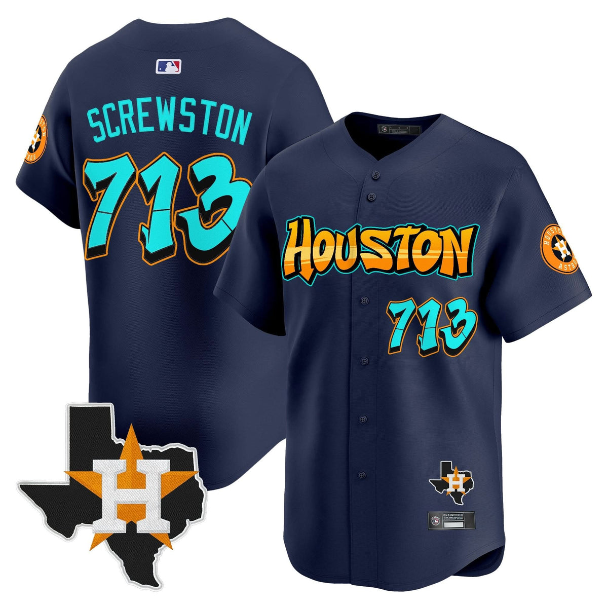 Houston Astros 'Graffiti H-Town Edition' Vapor Premier Limited Jersey - Stitched-Cuztomshoes