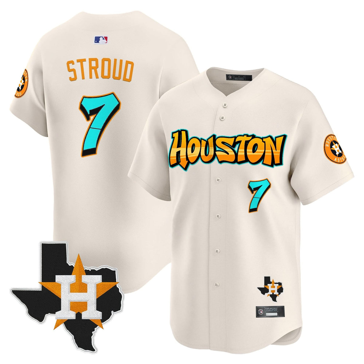 Houston Astros 'Graffiti H-Town Edition' Vapor Premier Limited Jersey - Stitched-Cuztomshoes