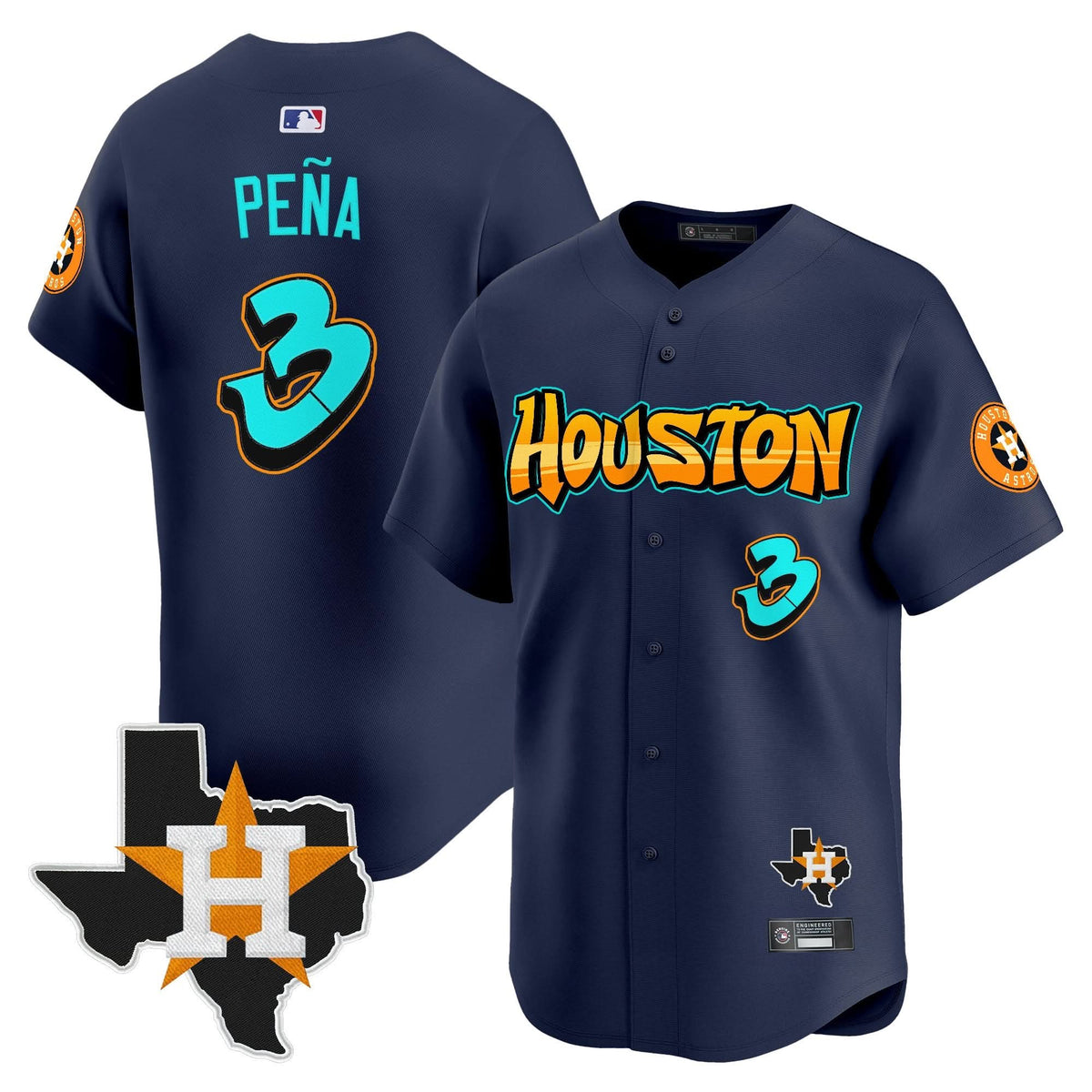 Houston Astros 'Graffiti H-Town Edition' Vapor Premier Limited Jersey - Stitched-Cuztomshoes