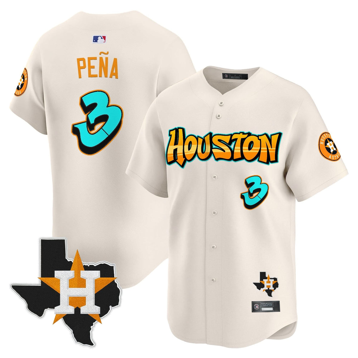 Houston Astros 'Graffiti H-Town Edition' Vapor Premier Limited Jersey - Stitched-Cuztomshoes