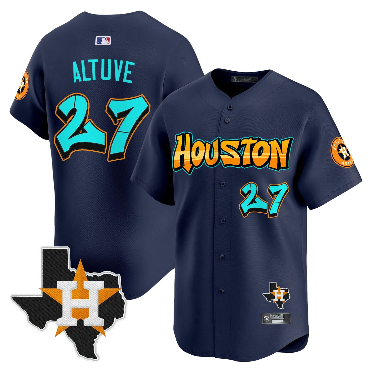 Houston Astros 'Graffiti H-Town Edition' Vapor Premier Limited Jersey - Stitched-Cuztomshoes
