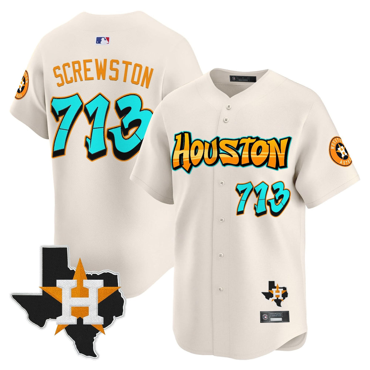 Houston Astros 'Graffiti H-Town Edition' Vapor Premier Limited Jersey - Stitched-Cuztomshoes