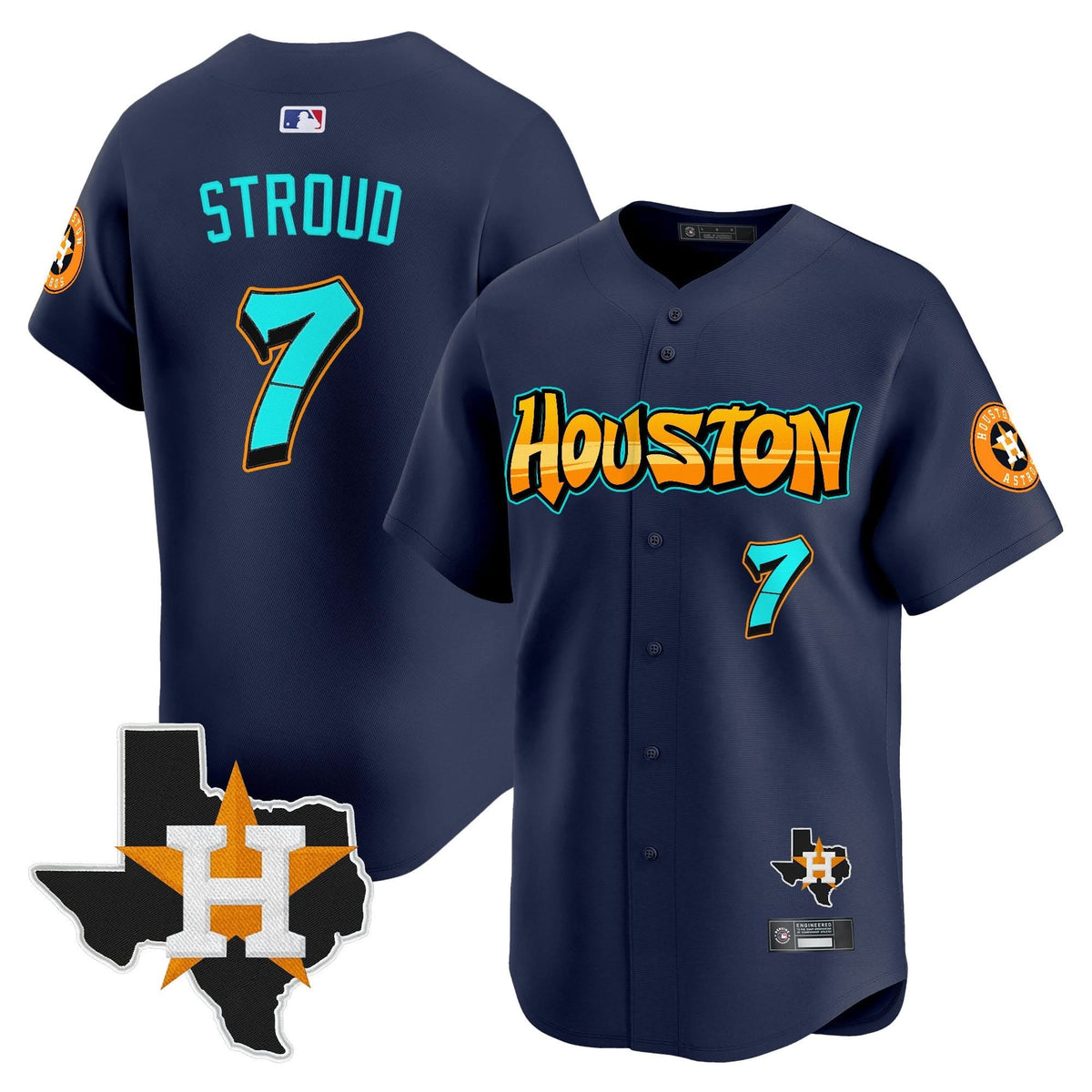 Houston Astros 'Graffiti H-Town Edition' Vapor Premier Limited Jersey - Stitched-Cuztomshoes