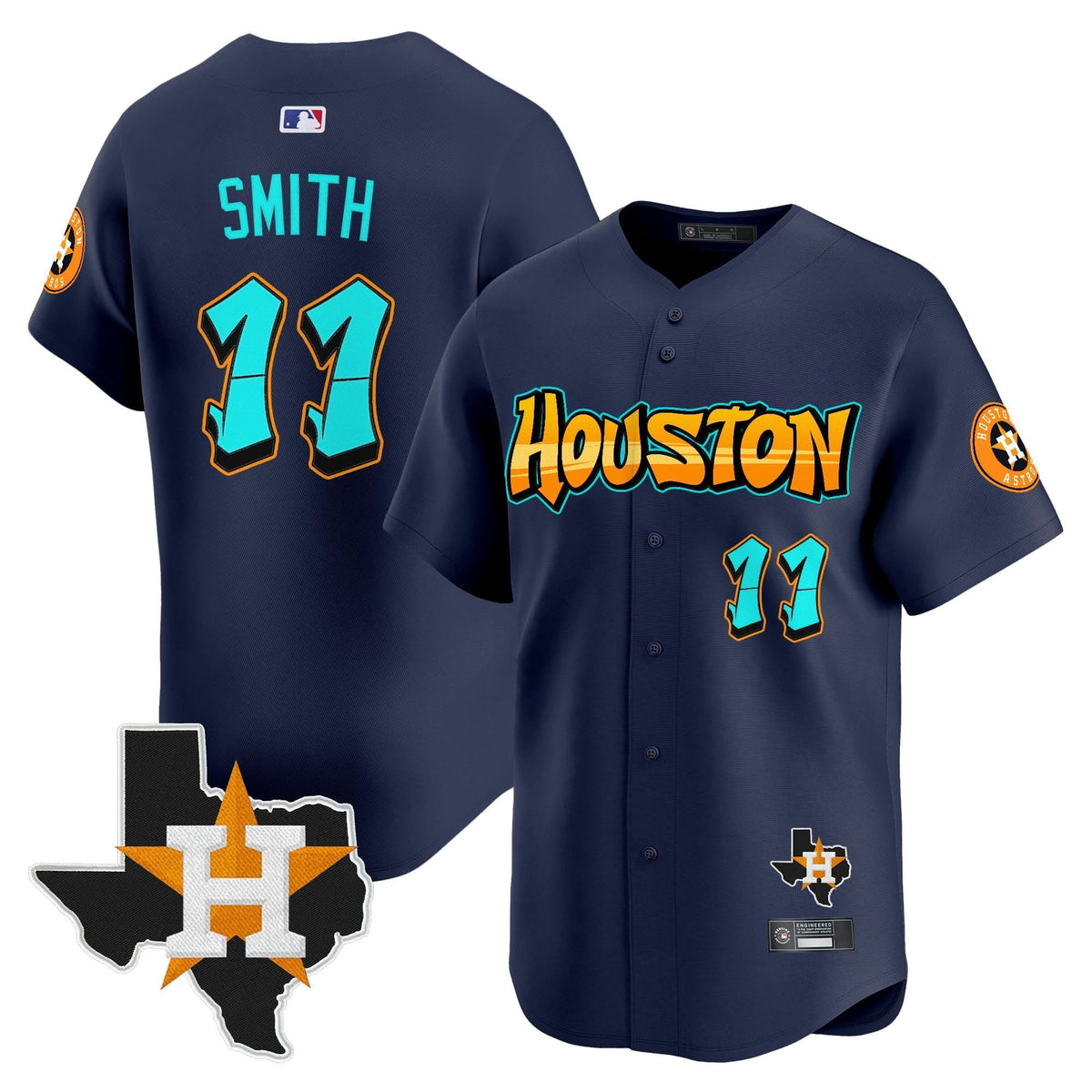 Houston Astros 'Graffiti H-Town Edition' Vapor Premier Limited Jersey - Stitched-Cuztomshoes