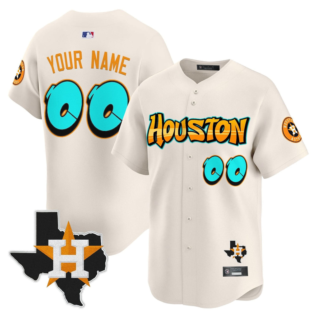 Houston Astros 'Graffiti H-Town Edition' Vapor Premier Limited Custom Jersey - Stitched-Cuztomshoes