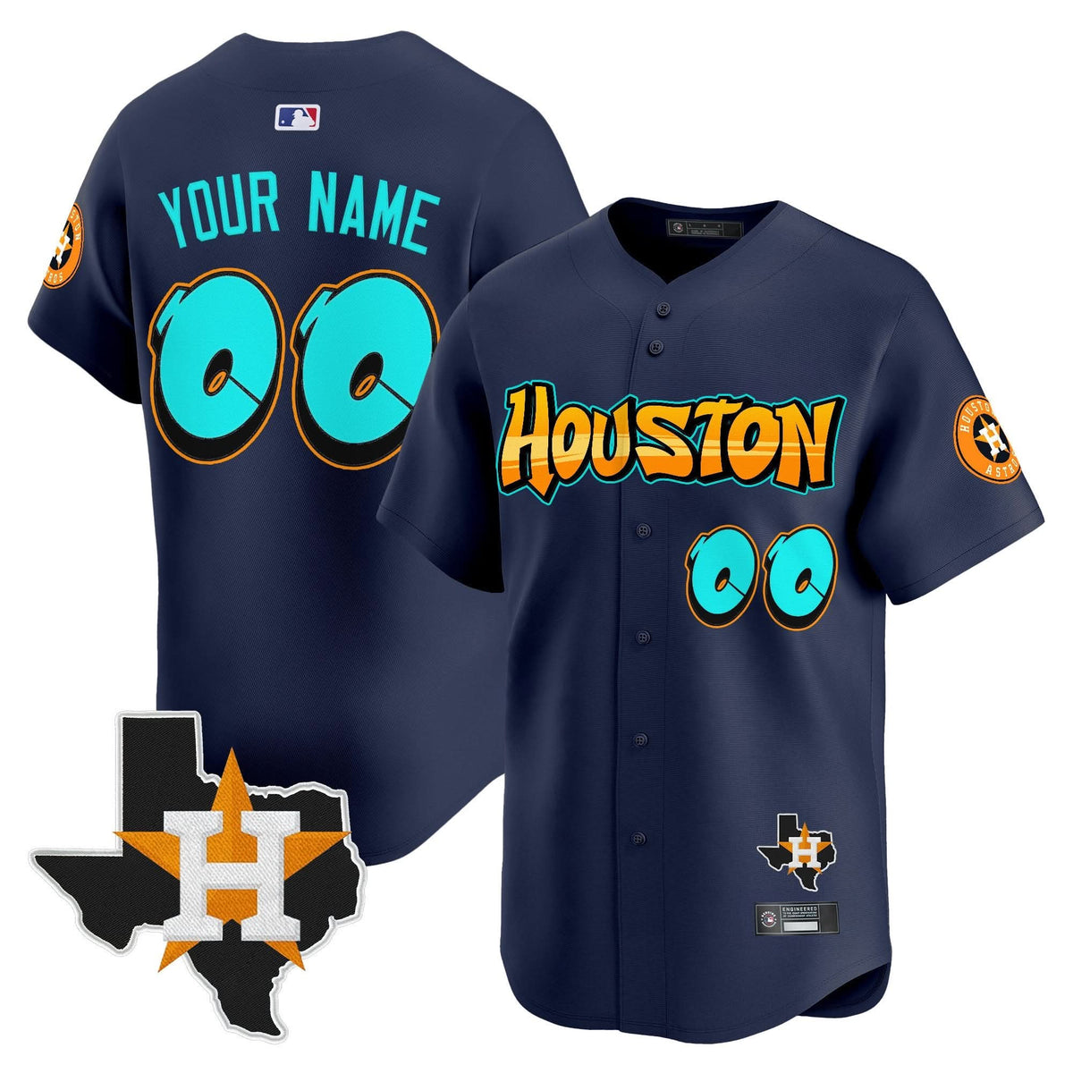 Houston Astros 'Graffiti H-Town Edition' Vapor Premier Limited Custom Jersey - Stitched-Cuztomshoes