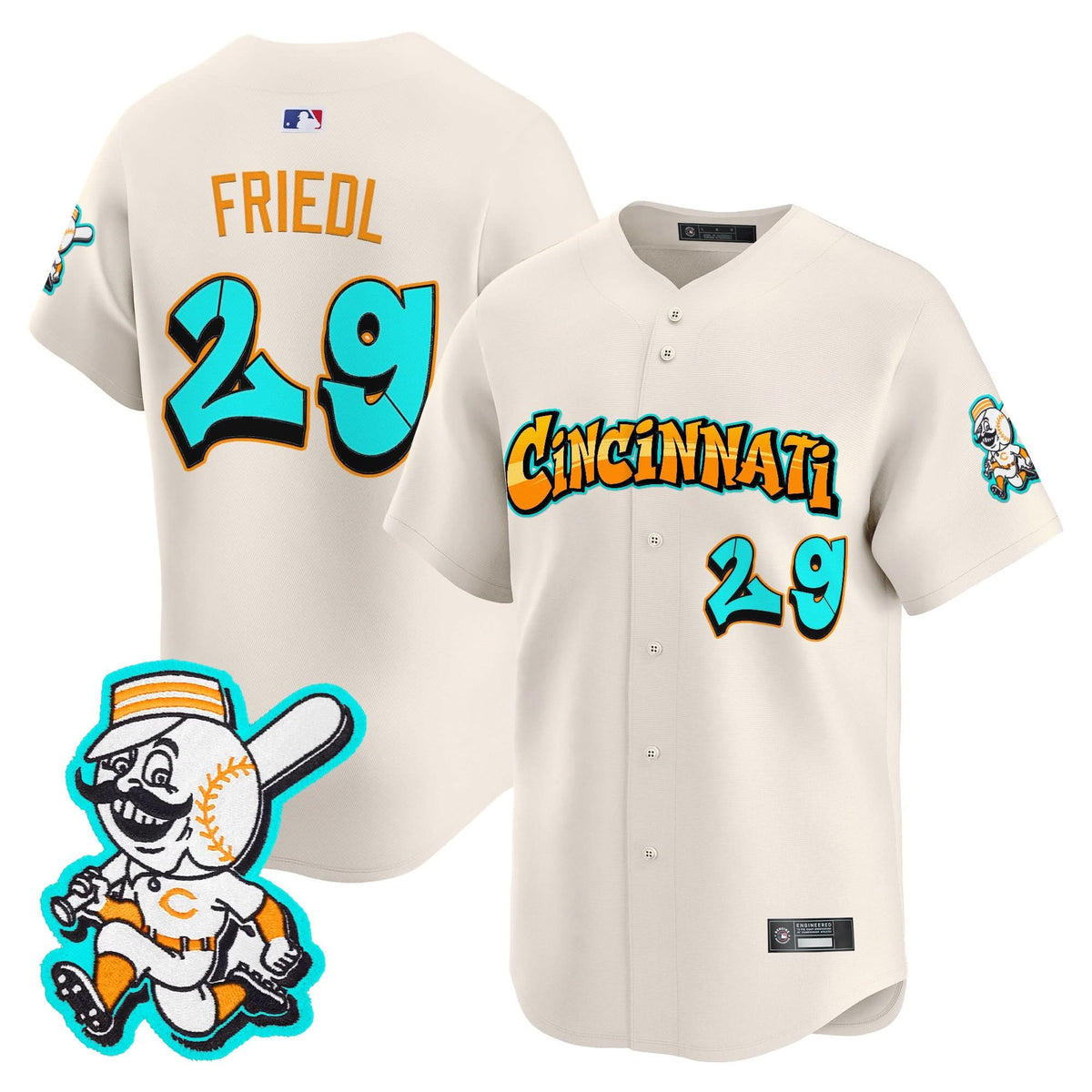 Cincinnati Reds 'Graffiti Queen City Edition' Vapor Premier Limited Jersey - Stitched