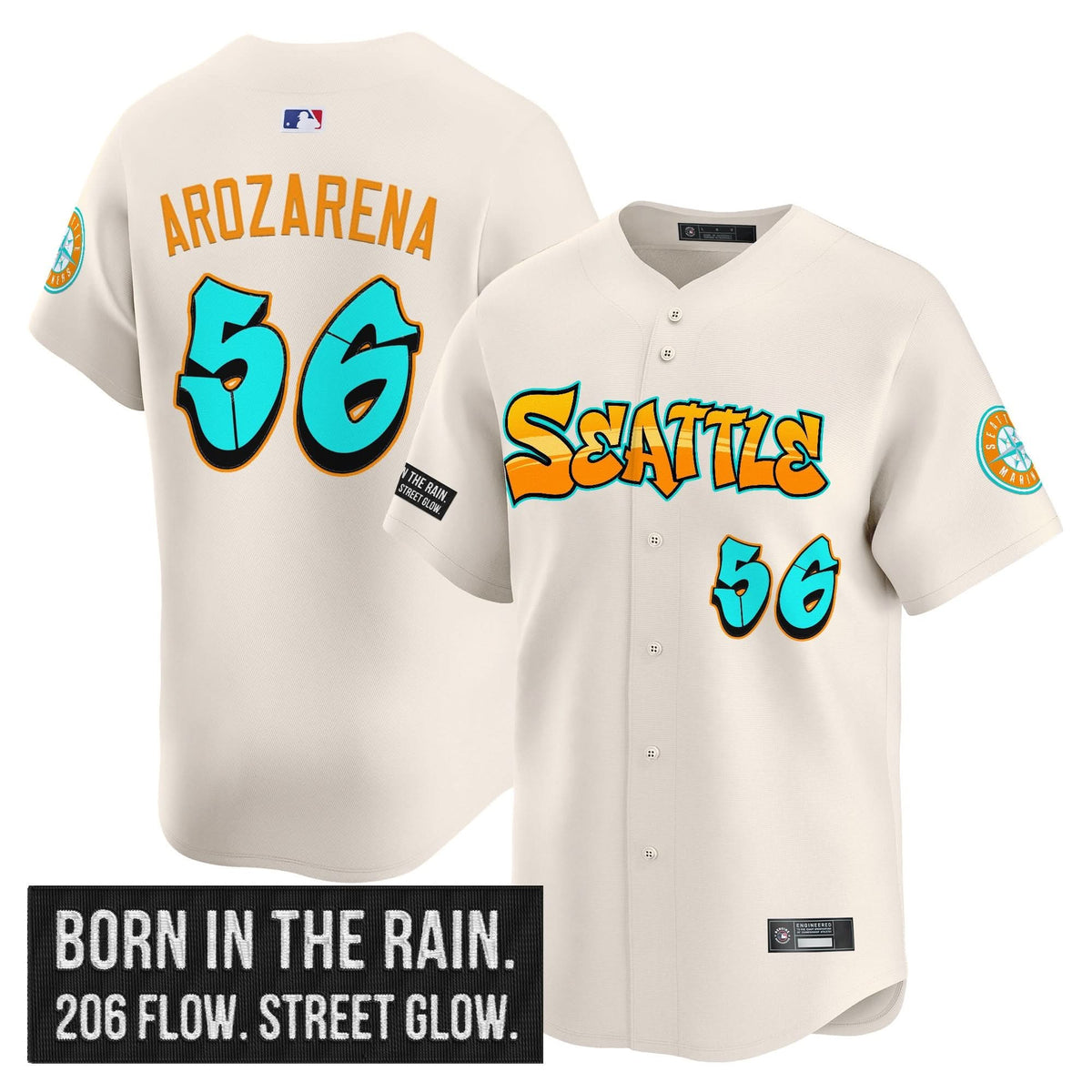 Seattle Mariners 'Graffiti Emerald Drop Edition' Vapor Premier Limited Jersey - Stitched