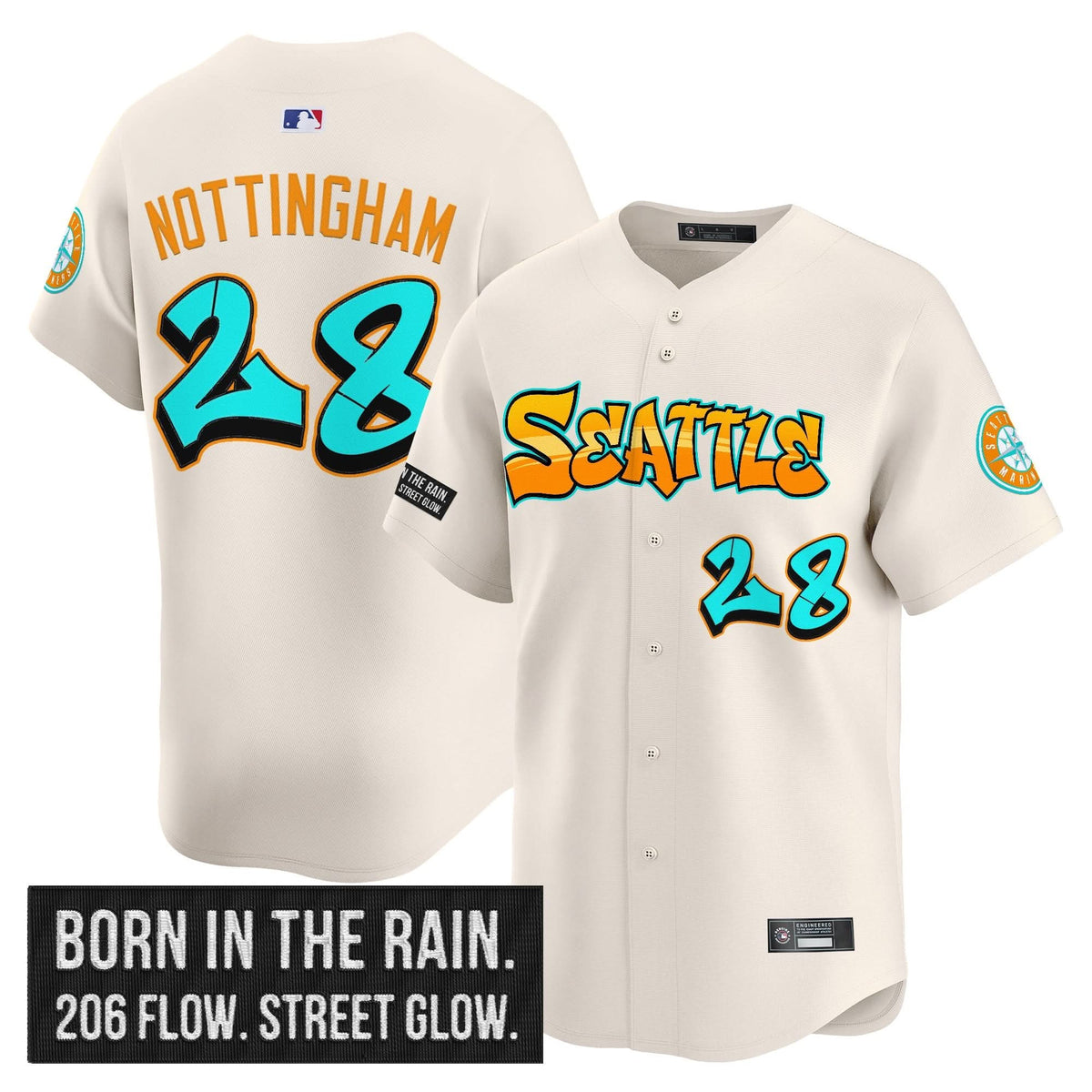 Seattle Mariners 'Graffiti Emerald Drop Edition' Vapor Premier Limited Jersey - Stitched