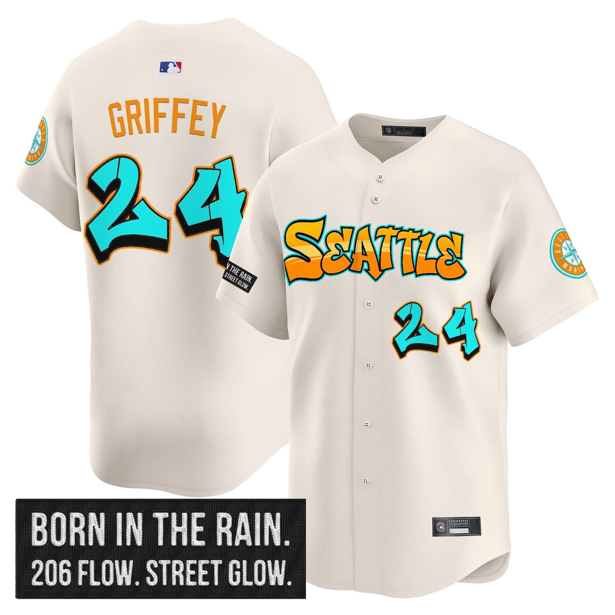 Seattle Mariners 'Graffiti Emerald Drop Edition' Vapor Premier Limited Jersey - Stitched