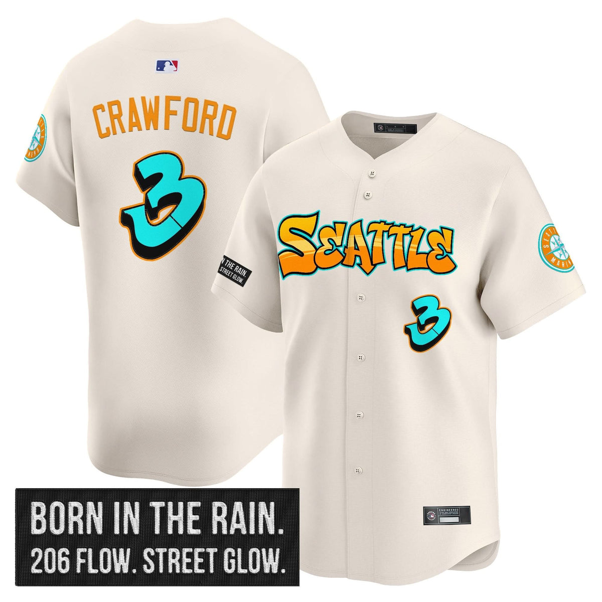Seattle Mariners 'Graffiti Emerald Drop Edition' Vapor Premier Limited Jersey - Stitched