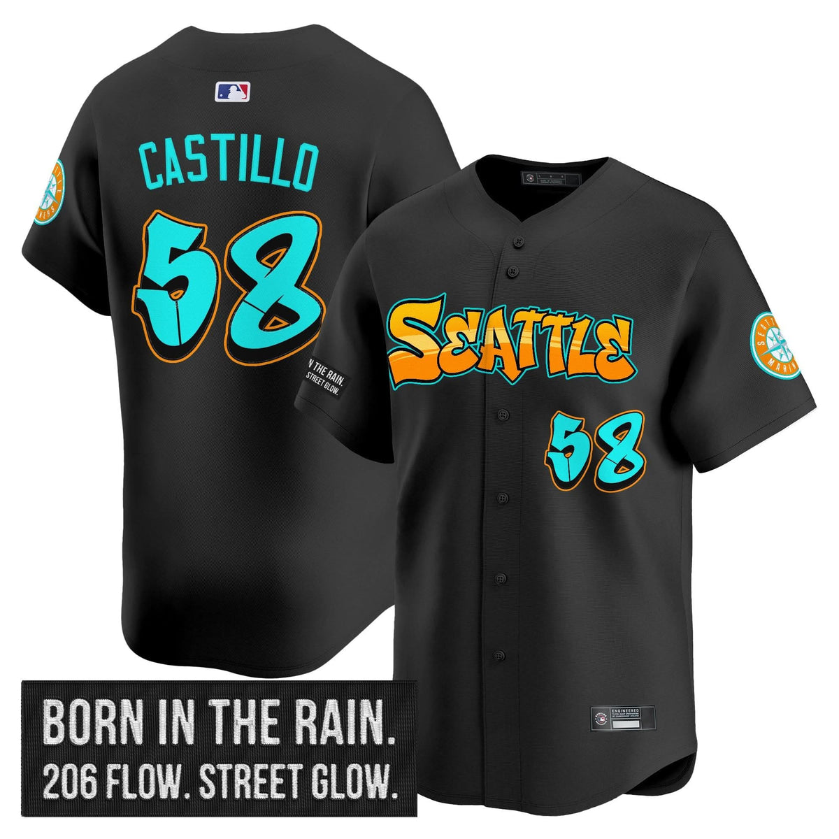 Seattle Mariners 'Graffiti Emerald Drop Edition' Vapor Premier Limited Jersey - Stitched