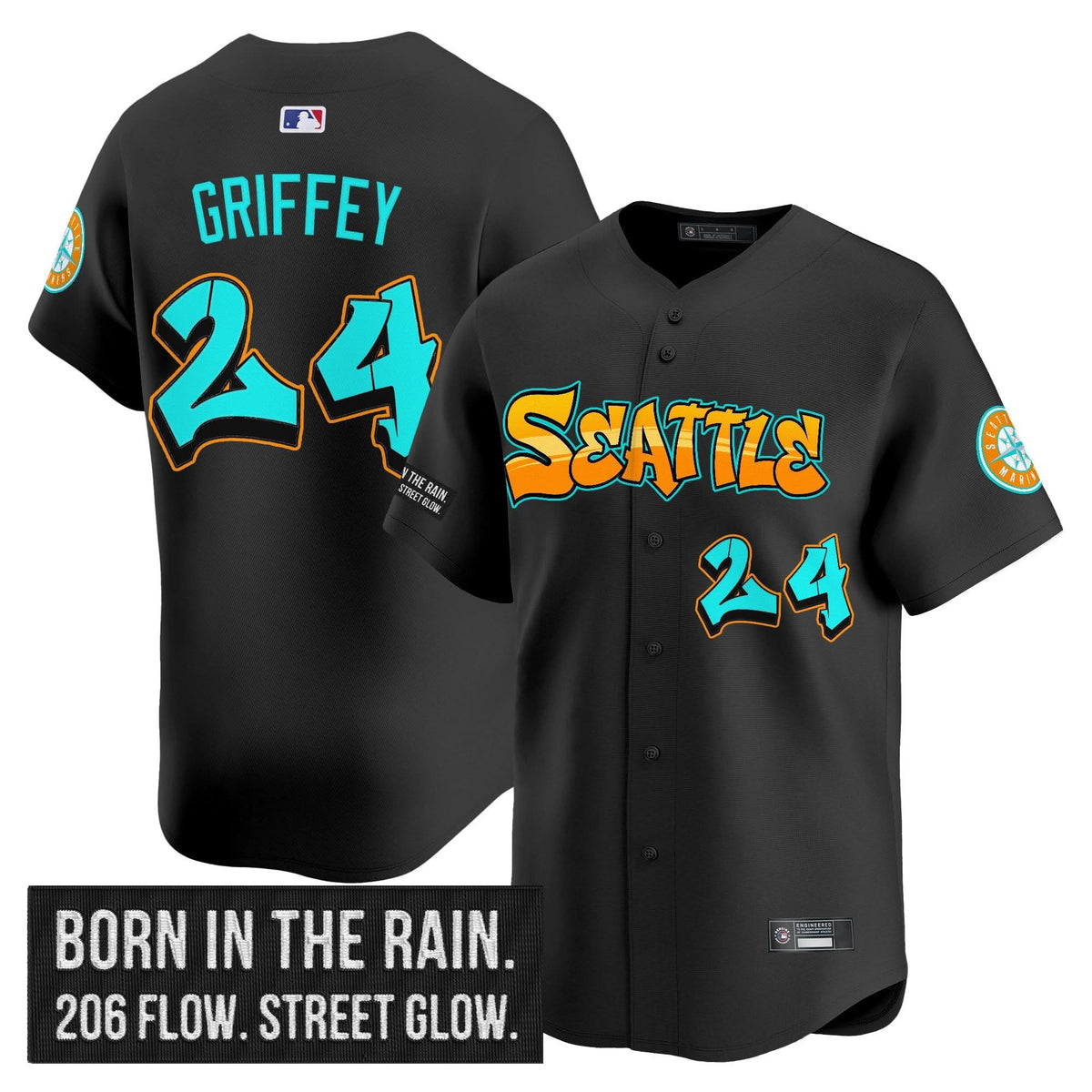 Seattle Mariners 'Graffiti Emerald Drop Edition' Vapor Premier Limited Jersey - Stitched