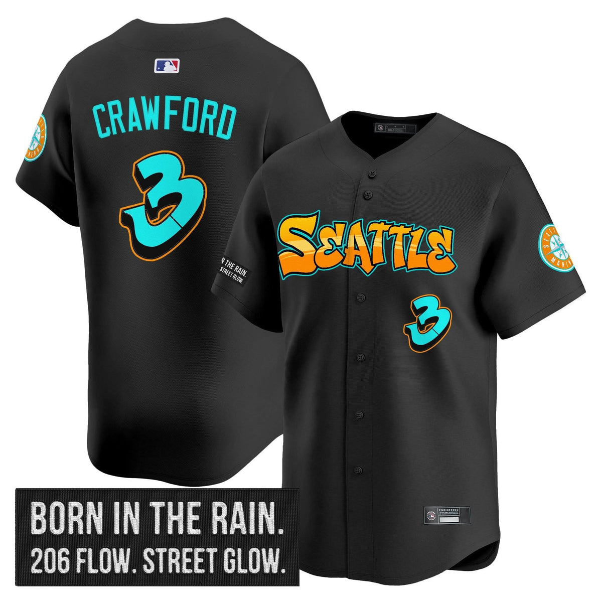 Seattle Mariners 'Graffiti Emerald Drop Edition' Vapor Premier Limited Jersey - Stitched