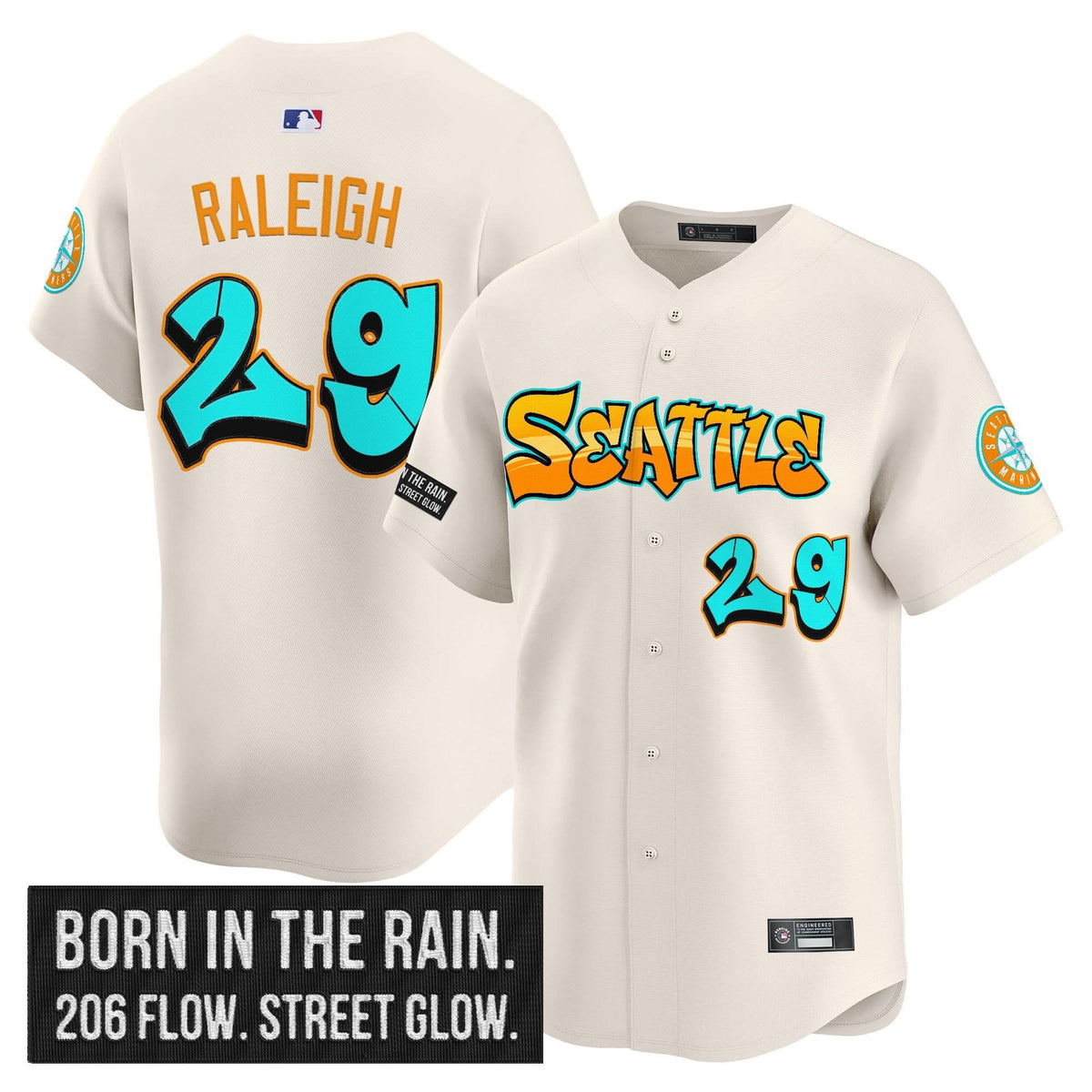 Seattle Mariners 'Graffiti Emerald Drop Edition' Vapor Premier Limited Jersey - Stitched