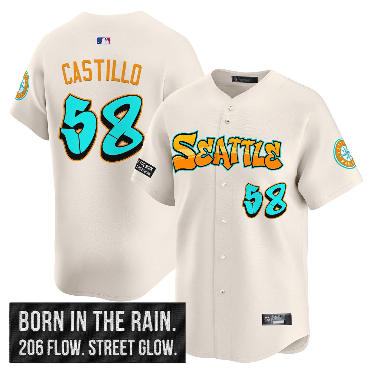 Seattle Mariners 'Graffiti Emerald Drop Edition' Vapor Premier Limited Jersey - Stitched
