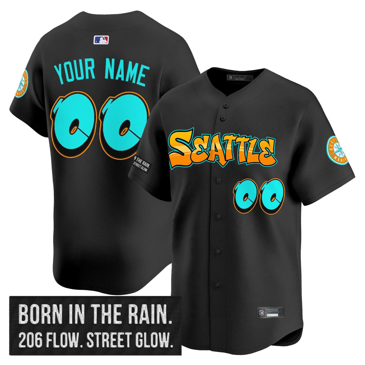 Seattle Mariners 'Graffiti Emerald Drop Edition' Vapor Premier Limited Custom Jersey - Stitched