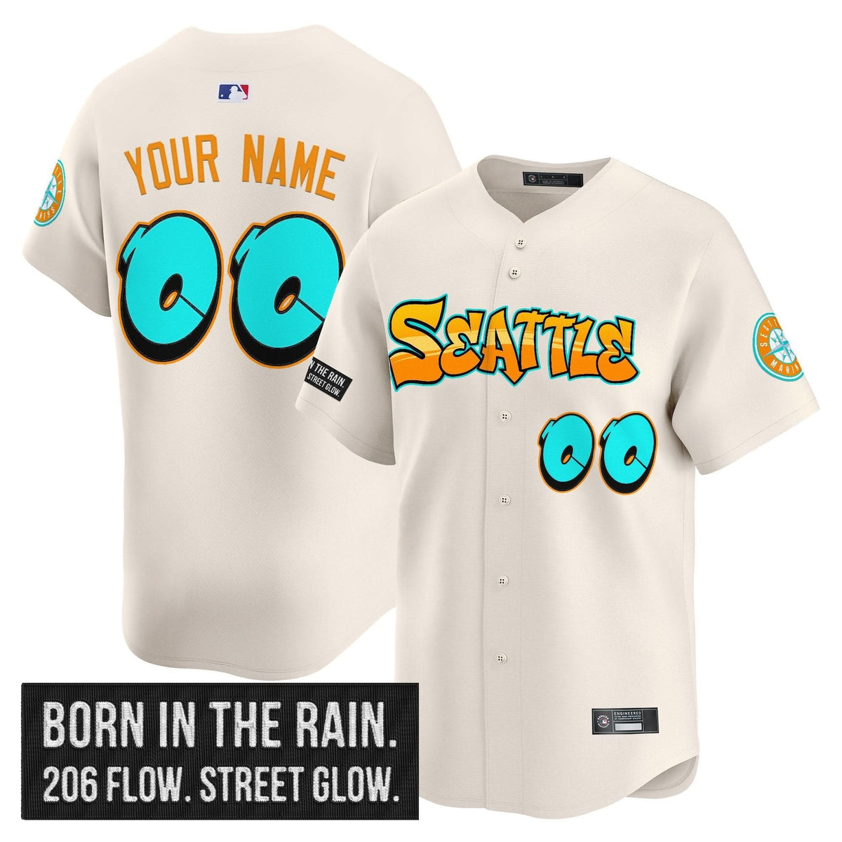 Seattle Mariners 'Graffiti Emerald Drop Edition' Vapor Premier Limited Custom Jersey - Stitched