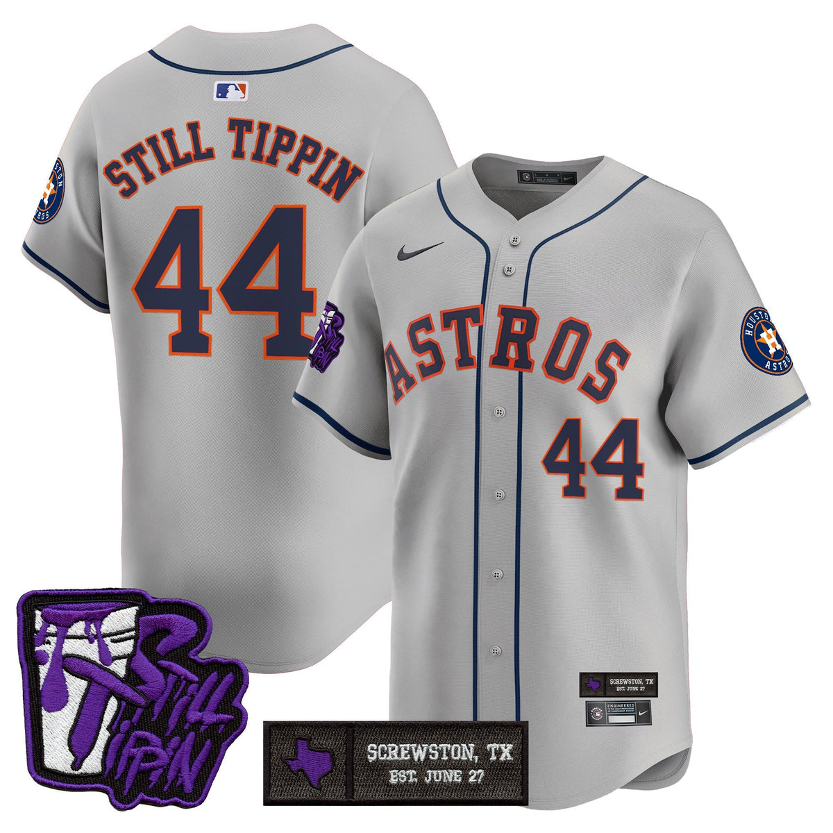 Houston Astros DJ Screw Still Tippin Purple Patch Vapor Premier Limited Jersey - Stitched-Cuztomshoes