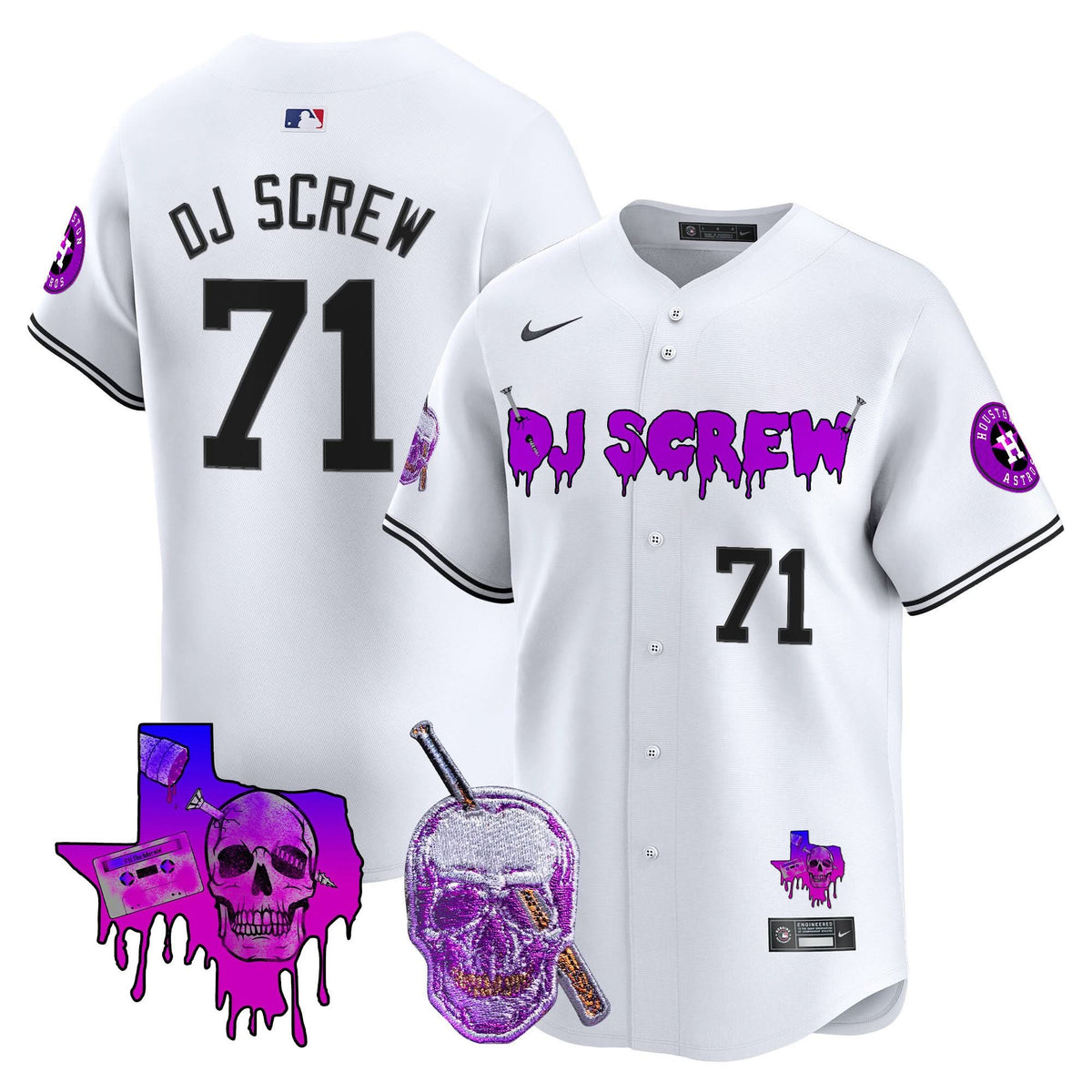 Houston Astros DJ Screw Vapor Premier Limited Jersey - Stitched-Cuztomshoes