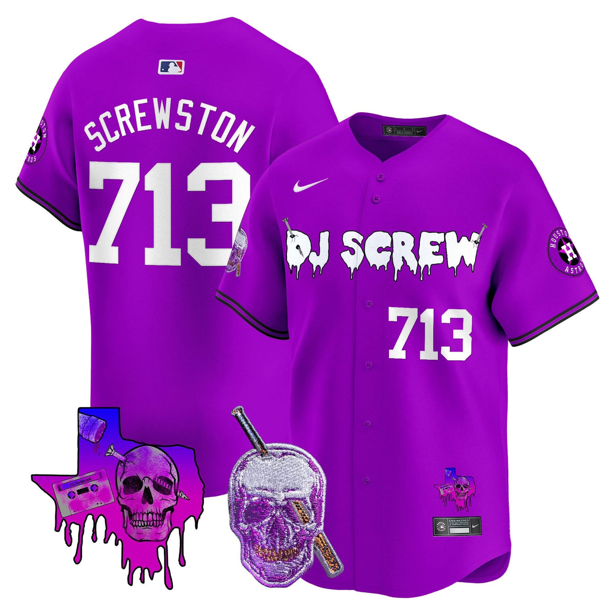 Houston Astros DJ Screw Vapor Premier Limited Jersey - Stitched-Cuztomshoes
