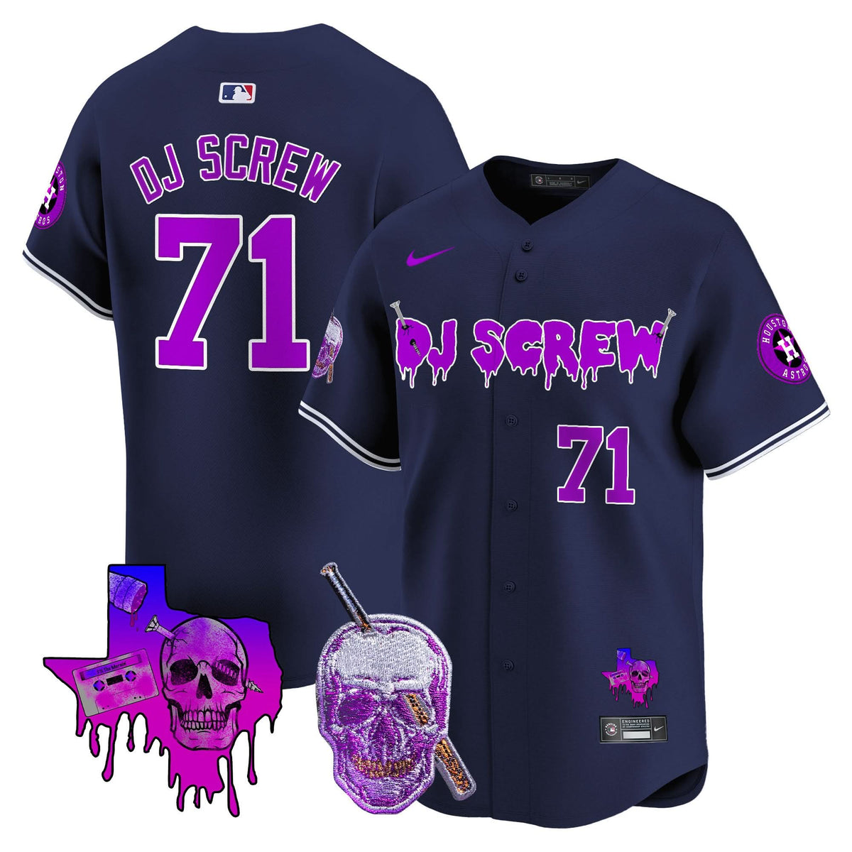 Houston Astros DJ Screw Vapor Premier Limited Jersey - Stitched-Cuztomshoes