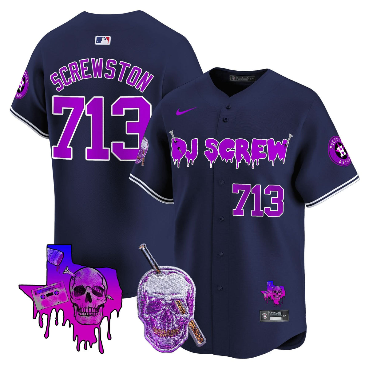 Houston Astros DJ Screw Vapor Premier Limited Jersey - Stitched-Cuztomshoes